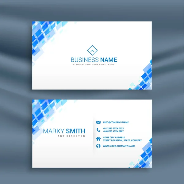 Mosaik-Stil blaue Visitenkarte Design-Vorlage — Stockvektor