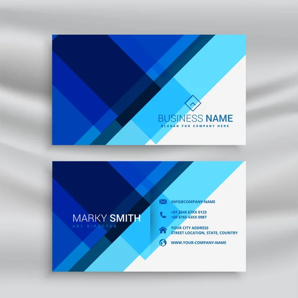 Diseño abstracto de diseño de tarjetas de visita geométricas azules — Vector de stock