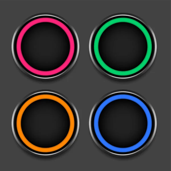 Quatro cores quadros brilhantes ou conjunto de botões — Vetor de Stock