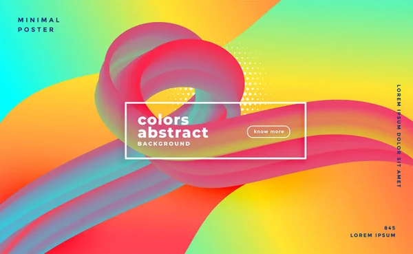 Levendige 3D vloeiende lus banner kleurrijke achtergrond ontwerp — Stockvector