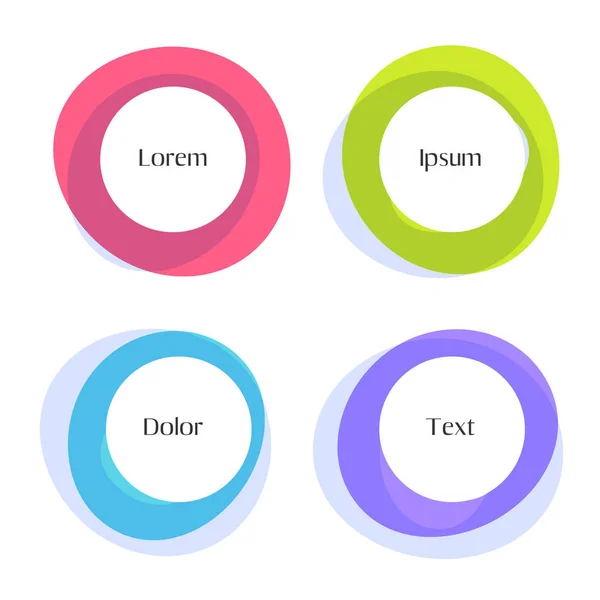 Four circles frames in different colors set — Stock Vector