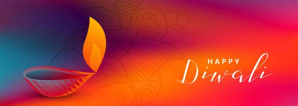 Färgglada Diwali Festival vacker banner design med attraktiva — Stock vektor