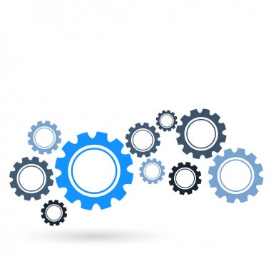 mavi ve siyah tonlarında soyut dişliler arka plan