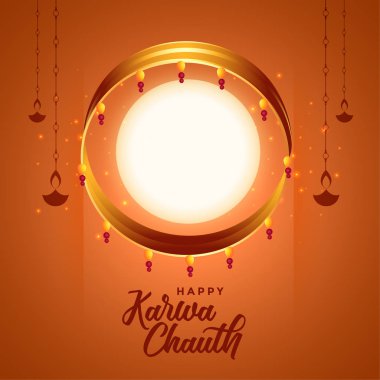 dolunay ve diya ile hint karwa chauth festivali arka plan