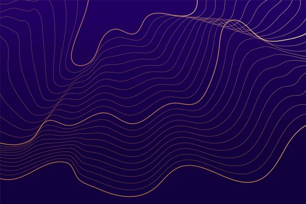 Fondo púrpura con líneas de flujo abstractas — Vector de stock