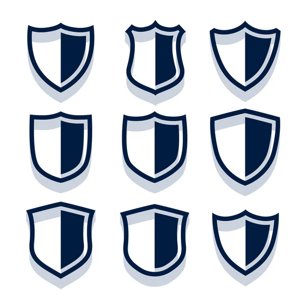 Icônes et badges de bouclier de sécurité ensemble — Image vectorielle