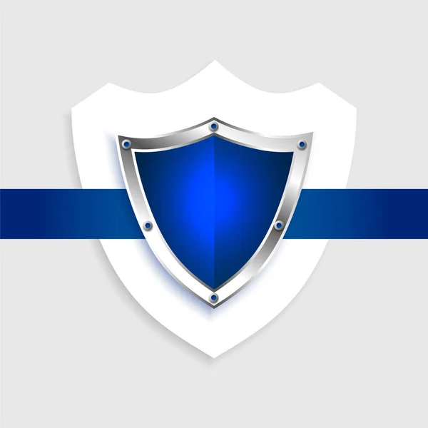 Escudo de proteção vazio fundo símbolo azul —  Vetores de Stock