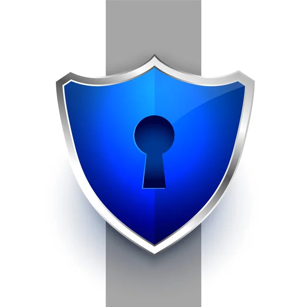 Blauwe beveiliging Shield symbool met Key Lock ontwerp — Stockvector