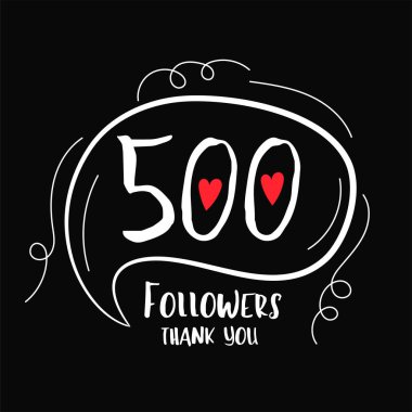 500 takipçileri sosyal medya için arka teşekkür ederim