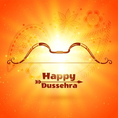 parlayan ışık etkisi ile mutlu dussehra festival kartı
