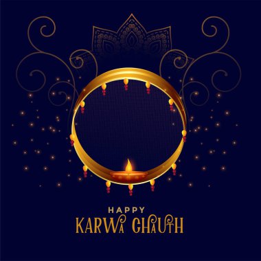 dekoratif mutlu karwa chauth festival kart tasarımı
