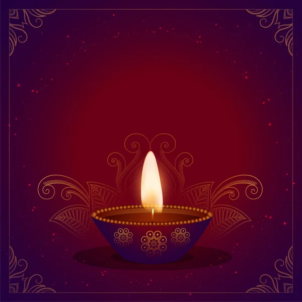 Heureux diwali belle carte de festival avec espace texte — Image vectorielle