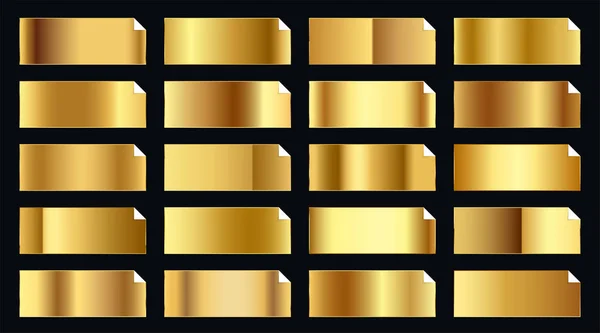 Precioso ouro dourado gradientes grande prémio conjunto — Vetor de Stock