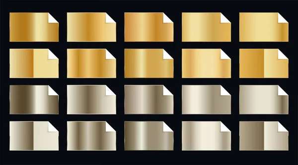 Zestaw złotych gradientów Premium w dwóch stylach cienia — Wektor stockowy