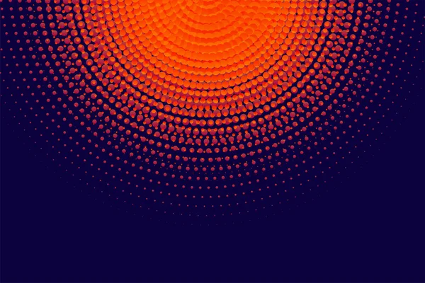 Fondo con medio tono naranja circular sobre fondo púrpura — Vector de stock