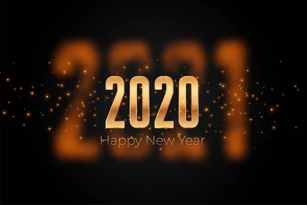 Lovely 2020 new year golden background with sparkles design — Stock Vector