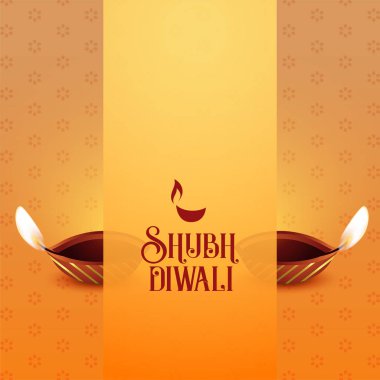 gerçekçi diya ile shubh deepawali festival kartı tasarımı
