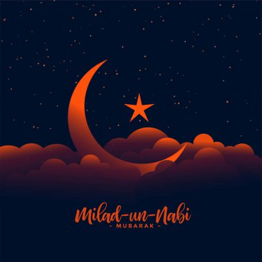 clou yukarıda ay ve yıldız ile güzel bayram milad un nabi tasarım