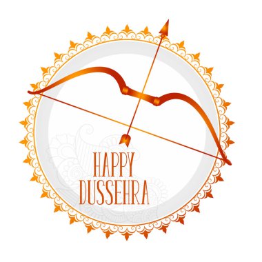 stylish hindu dussehra festival card with bow and arrow design clipart