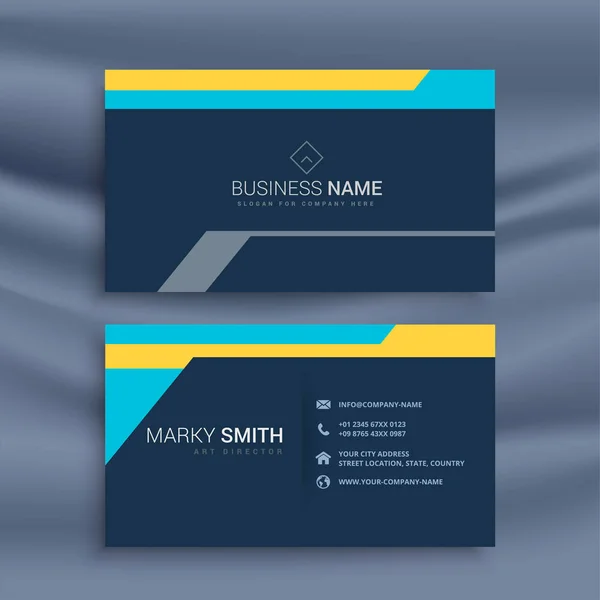 Abstract geometric dark business card design template — 图库矢量图片