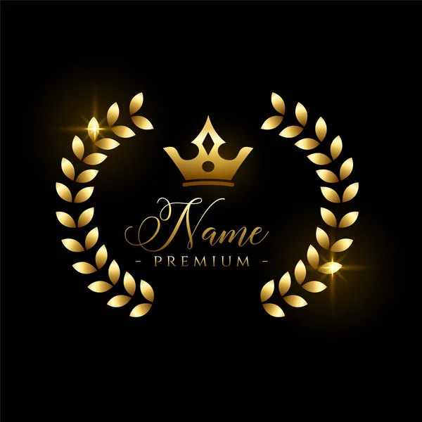 Concept de logo royal de luxe ou étiquette avec couronne — Image vectorielle