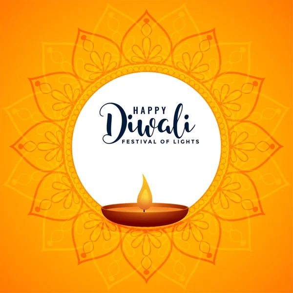 Diwali Festival semester bakgrund design med Diya — Stock vektor