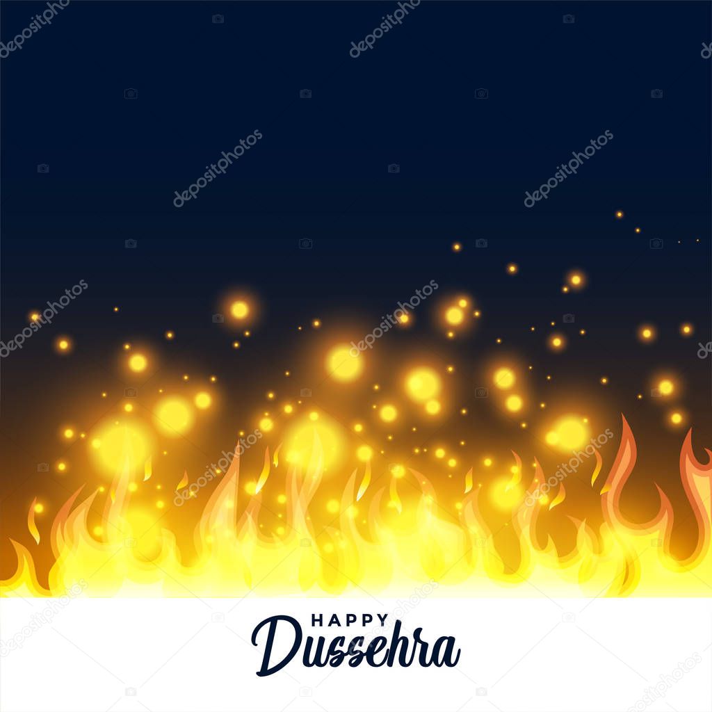 burning fire flame happy dussehra festival background