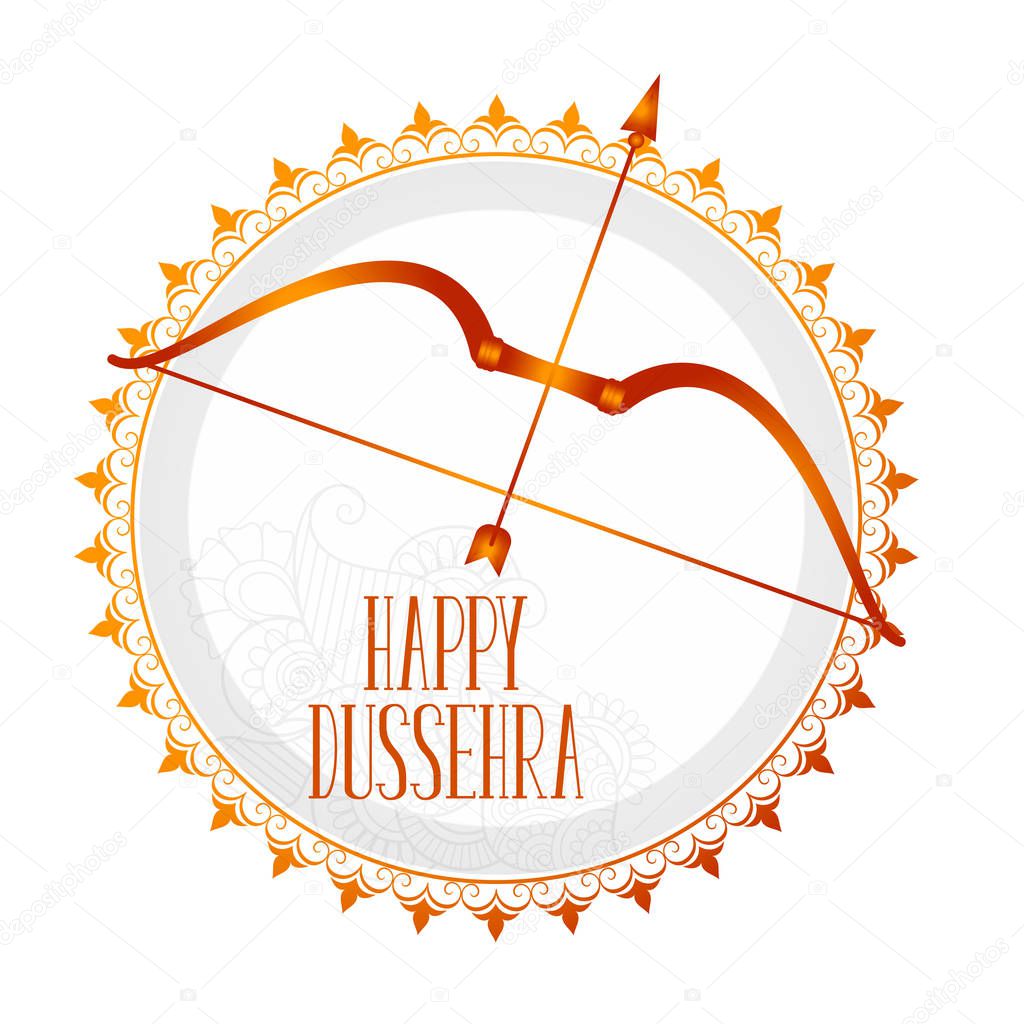 stylish hindu dussehra festival card with bow and arrow design