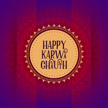 dekoratif mutlu karwa chauth festival kart tasarımı