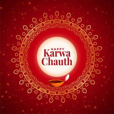 yaratıcı mutlu karwa chauth festivali dekoratif kart tasarımı