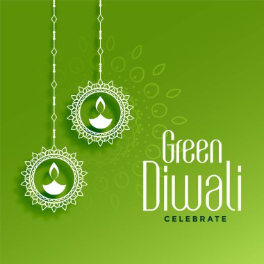Çevre dostu yeşil diwali konsepti ve asma diya dekorasyonu
