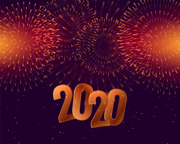 2020 feliz año nuevo fondo de celebración con fuegos artificiales — Archivo Imágenes Vectoriales