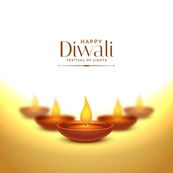 Felice deepawali occasione sfondo con lampade diya — Vettoriale Stock