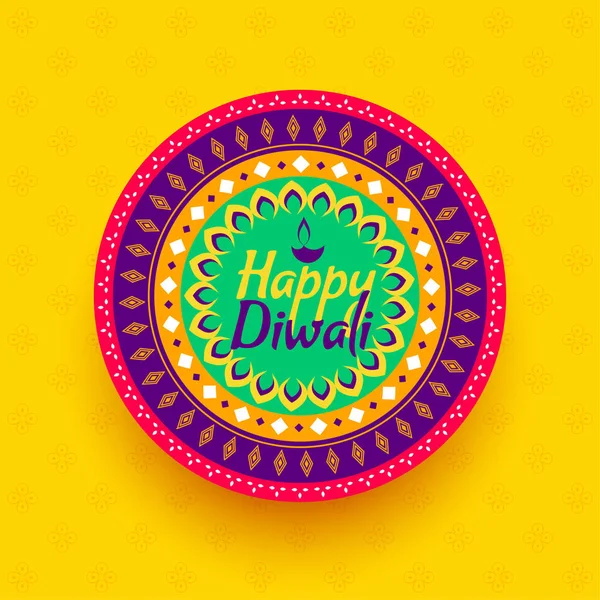 Feliz diwali colorido festival decoración fondo diseño — Vector de stock