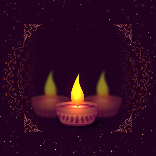 Deepwali diya decoration background with text space — Stock Vector