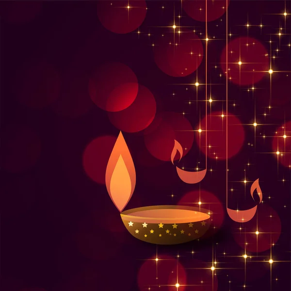 Diwali koncept bakgrund med diya lampor dekoration — Stock vektor