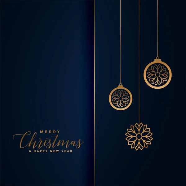 Premium-Weihnachtsfest-Gruß in königsblau und gold — Stockvektor
