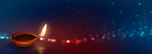 Beau diwali heureux diya lumières conception de bannière — Image vectorielle