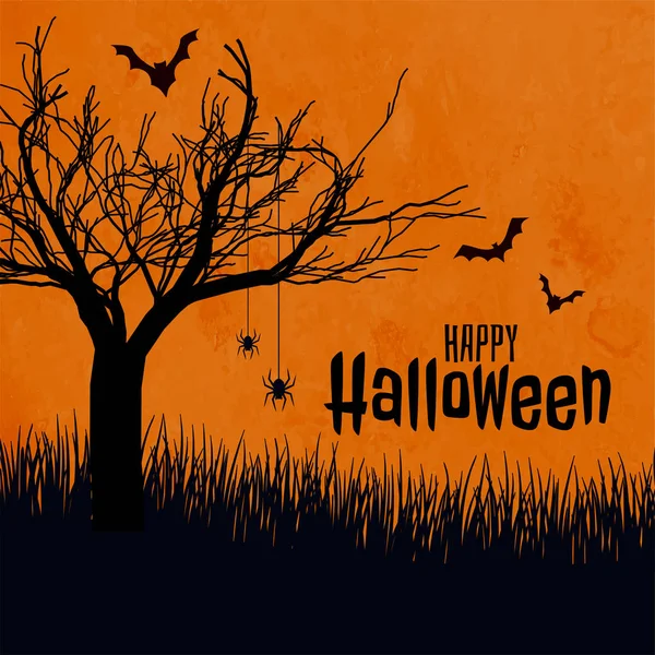 Boldog halloween ijesztő háttér jelenet fesztivál tervezés — Stock Vector