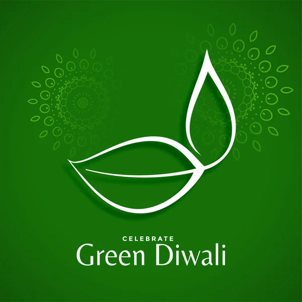 Creative diwali diya design made in leaf style — Stock Vector