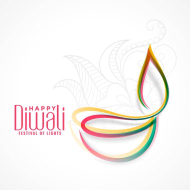 diwali festivali için yaratıcı renkli diya lambası