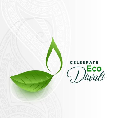 Mutlu yeşil eko diwali konsept tasarım kartı