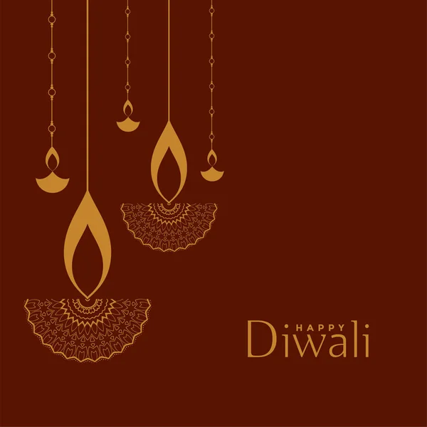 Apartamento decorativo estilo feliz diwali festival fundo — Vetor de Stock