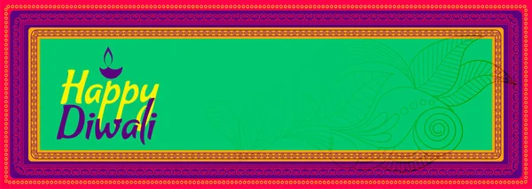 Šťastný diwali barevné prázdné dekorativní banner design — Stockový vektor