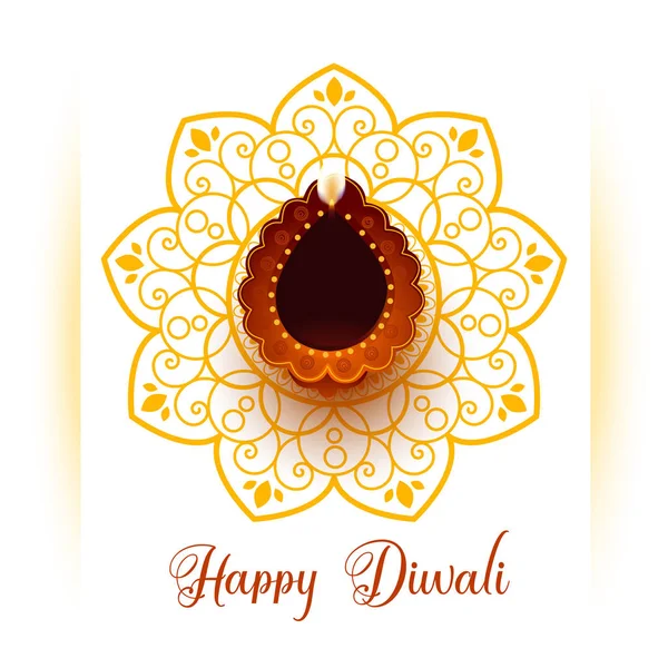 Greeting design for happy diwali festival celebration — Stock Vector