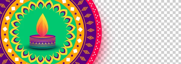 Bannière décorative colorée de festival de diwali avec l'espace d'image — Image vectorielle