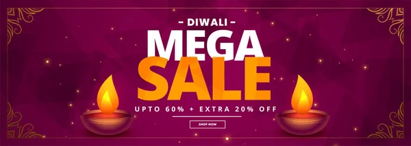Diwali méga vente et offre la conception de bannière de festival — Image vectorielle