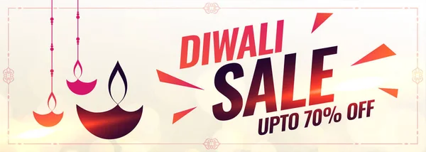 Style abstrait heureux diwali vente bannière design — Image vectorielle