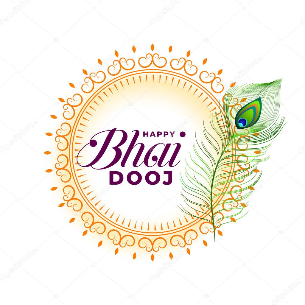 happy bhai dooj wishes greeting card design