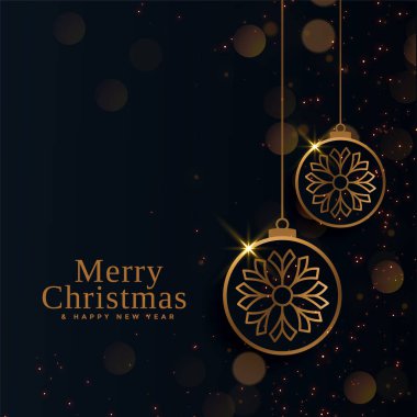 Mutlu noeller Güzel altın toplar arka plan tasarımı
